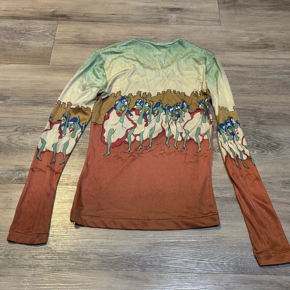 Vintage 60’s 70’s French Le Caberet nylon long sleeve shirt size XXS XS - Picture 5 of 6